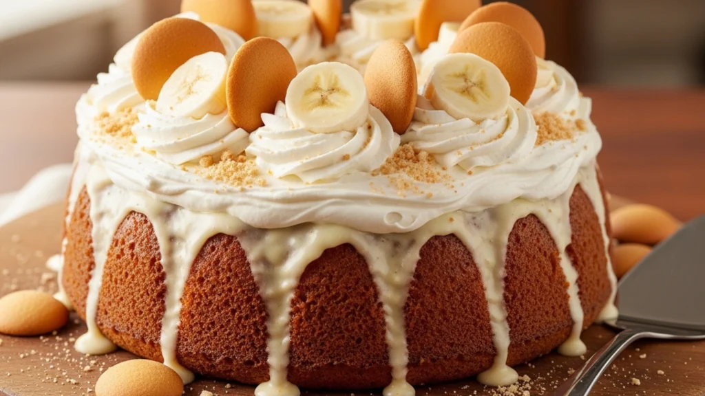 Banana Pudding Cake (Moist Poke Cake with Nilla Wafers & Fresh Bananas)
