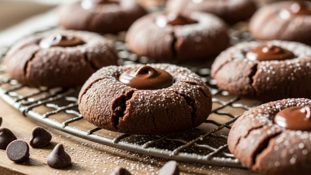 Soft Chocolate Thumbprint Cookies with Silky Ganache Centers