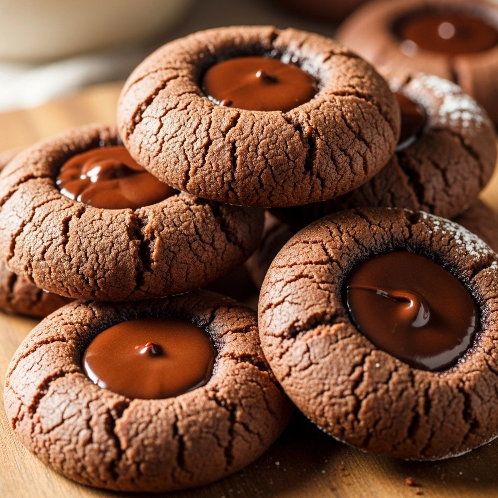 Chocolate Thumbprint Cookies