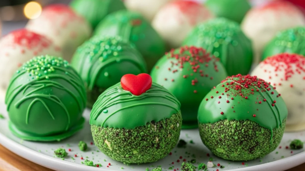 No-Bake Grinch Oreo Balls (Easy Christmas Treat with 3 Main Ingredients)