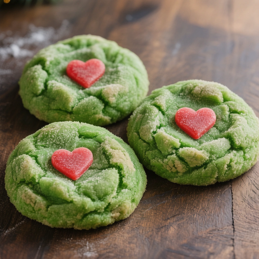 Soft & Chewy Grinch Cookies 