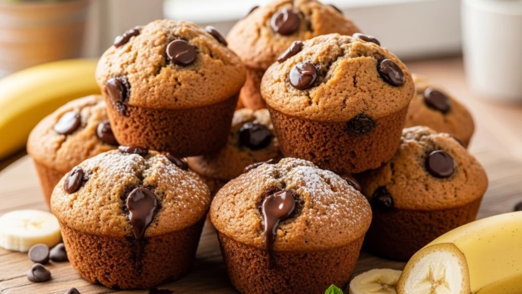 Moist Banana Chocolate Chip Muffins (Bakery-Style & One-Bowl)