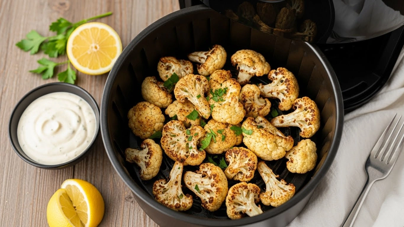 Crispy Air Fryer Cauliflower (Garlic, Herb & So Easy)
