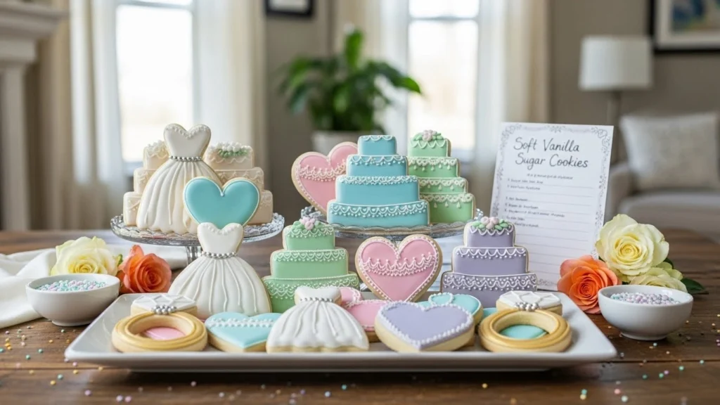 Bridal Shower Cookies (Soft Vanilla Sugar Cookies with Pastel Icing)