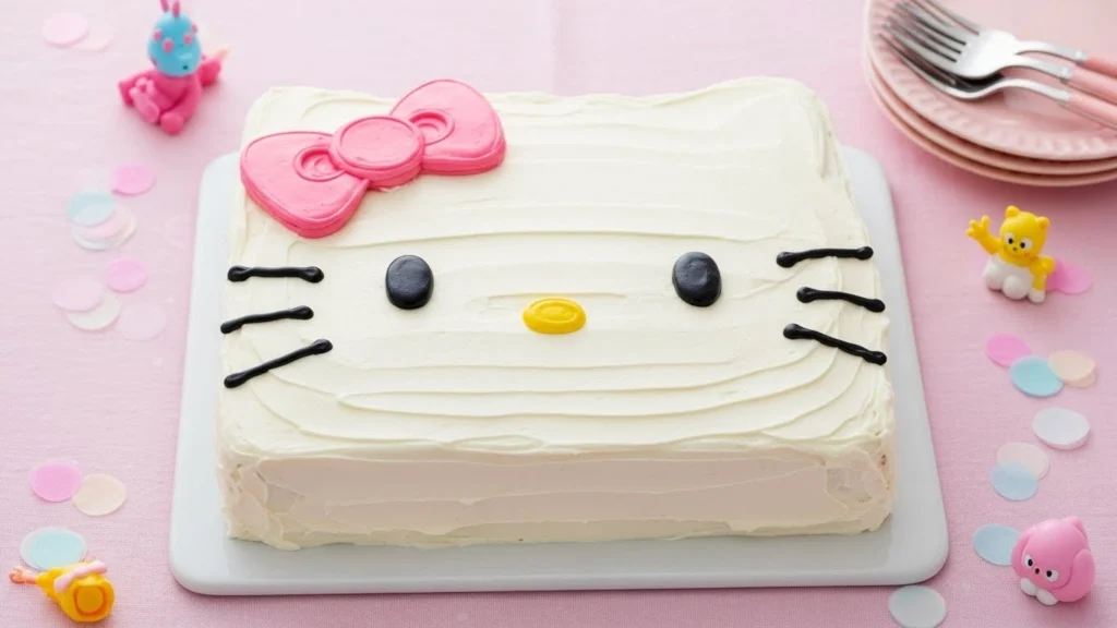 Hello Kitty Cake (Cute Birthday Strawberry-Vanilla Cake)