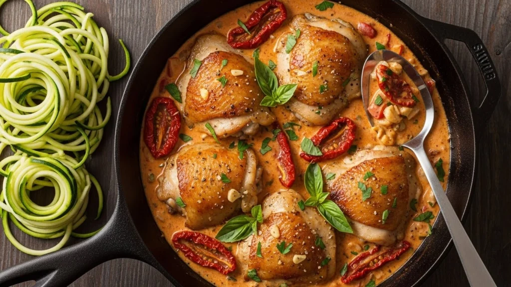 Keto Marry Me Chicken (Creamy Sun-Dried Tomato Parmesan Skillet)