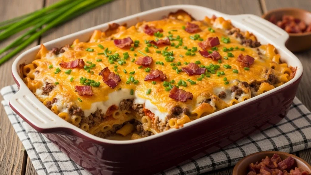Low-Carb Bacon Cheeseburger Casserole (Keto-Friendly & Family Approved)