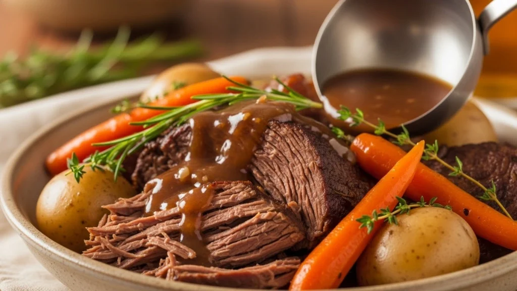 Slow Cooker Pot Roast (Fall-Apart Tender, Comforting & Hands-Off)