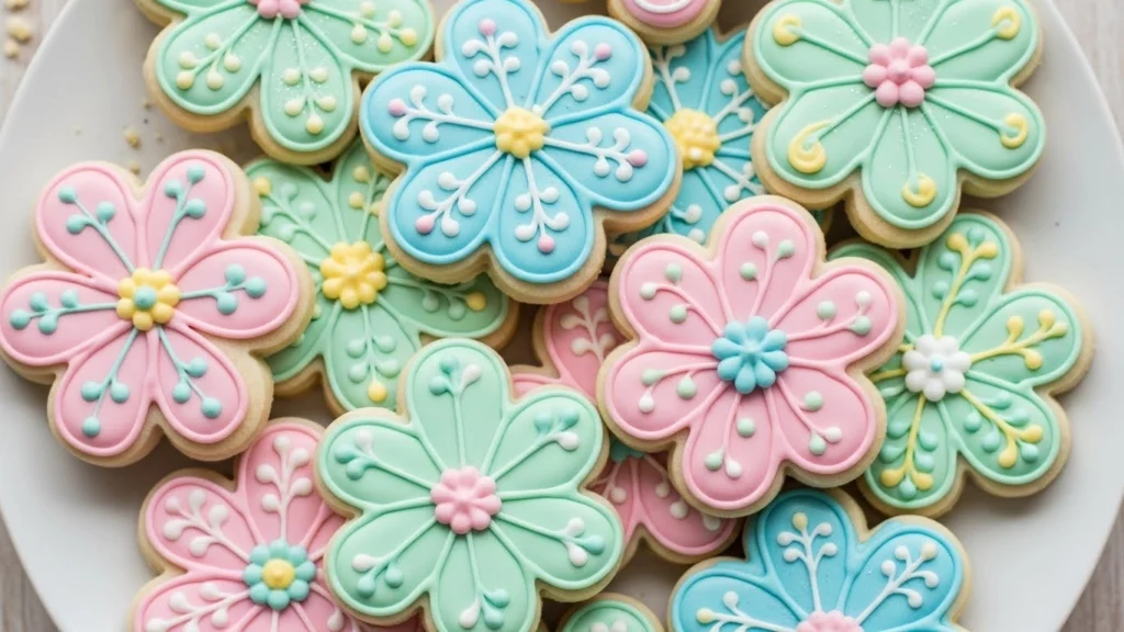 Flower Cookies (Soft Vanilla Sugar Cookies with Pretty Floral Designs)